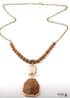 Boho Necklace, RH Antique Brass Green Amazonite Stone Glass